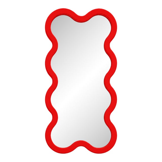 Green Hvyli 8 Narrow Wavy Wall Mirror by Oitoproducts For Sale