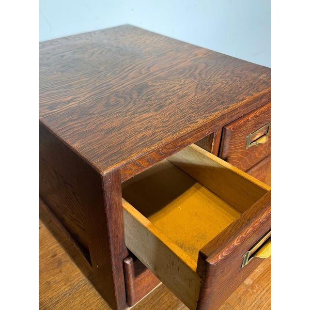 Small Desk Filing Cabinet in Oak For Sale - Image 4 of 7