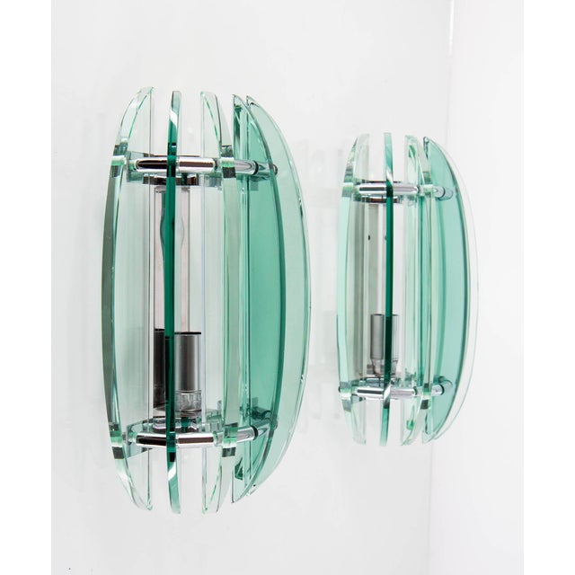 Glass Wall Lamps by Veca, 1970s, Set of 2, in Flawless conditions. Designed 1970 to 1979 This piece has an attribution...