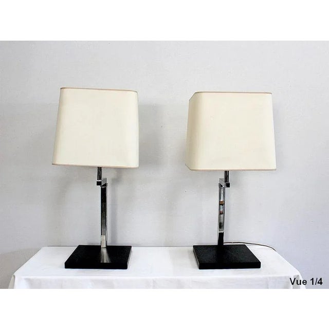 Chromed Metal Lamps, 1960s, Set of 2 For Sale - Image 15 of 18