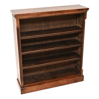 Antique Victorian Walnut Open Bookcase, 1870s For Sale