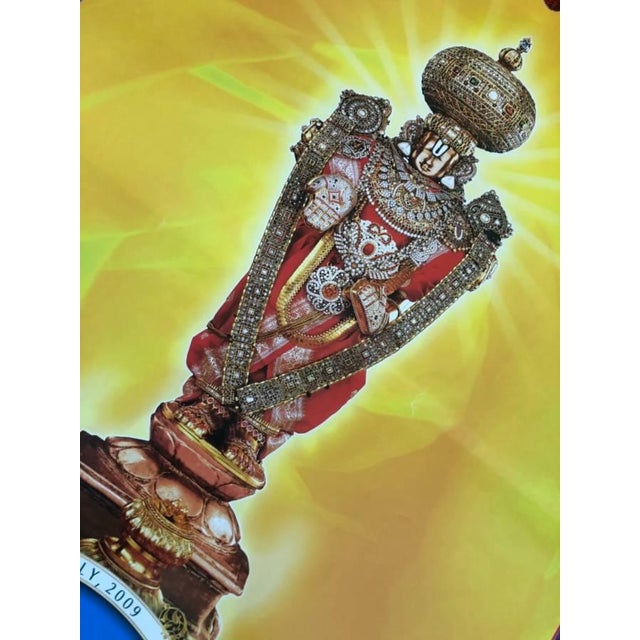Tirupati Calendar Art South India Indian Set of (3) Three Polychrome For Sale - Image 9 of 12