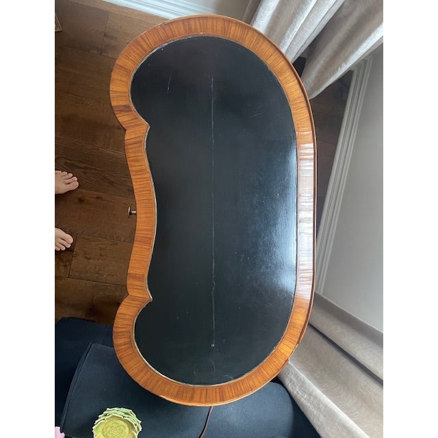 Elegant and rare 19th century Baltic (probably Russian) writing table with inset with black writing surface. Single...