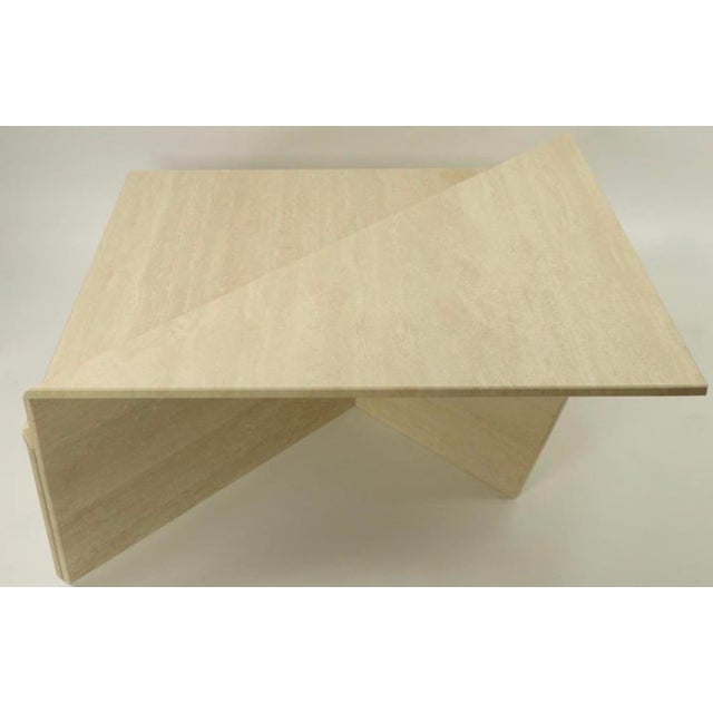 1970s Italian Travertine Marble Coffee Table by Up & Up For Sale - Image 10 of 12