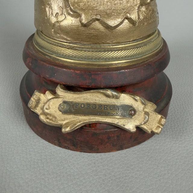 Antique Gilded Antimony Sculpture of a Blacksmith by Ruchet, Early 1900s For Sale - Image 11 of 15