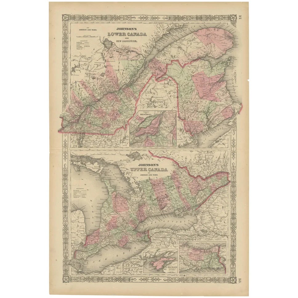 Historic Civil War Era Map of Canada with Great Lakes Detail, 1864 ...