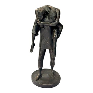 Early 20th Century Aimé Jules Dolou (French 1838-1902) Attr. Sculpture Statue "L Enfant Du Travail", Paris Foundry Stamp For Sale