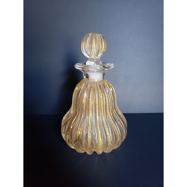 1950s Flavio Poli Seguso Murano Glass Gold Polveri Perfume Bottle For Sale - Image 10 of 16