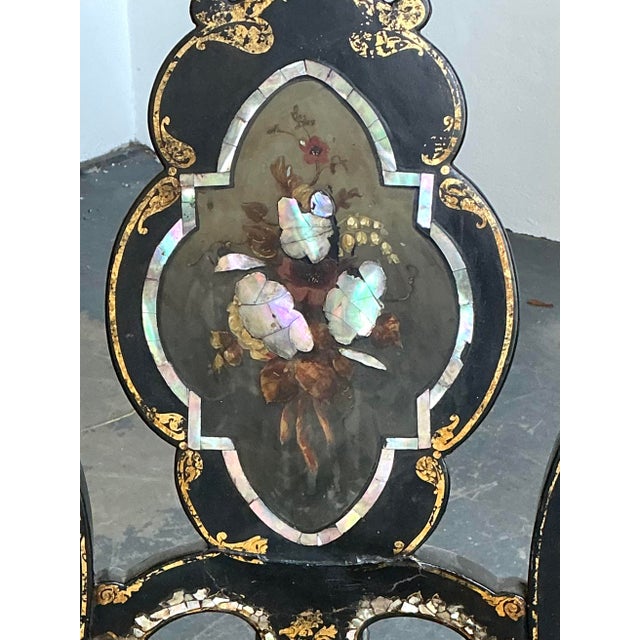 Vintage Paper Mache Inlay Chair For Sale - Image 4 of 12