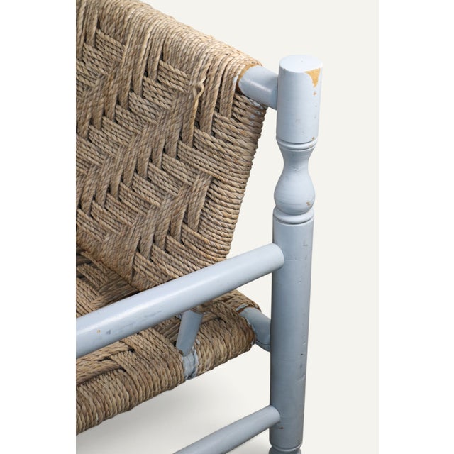 Vintage Bench in Braided Rope and Painted Wood, 1950s For Sale - Image 17 of 18