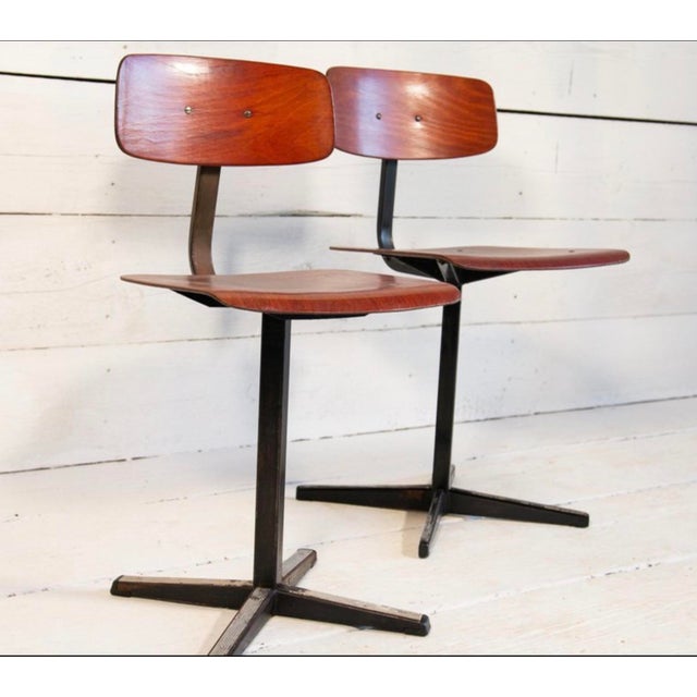 Industrial Industrial School Chairs, 1960s, Set of 2 For Sale - Image 3 of 13