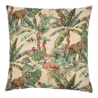 Tropical Jungle Woven Cushion With Fibre Filler - 55x55cm (22"x22") For Sale