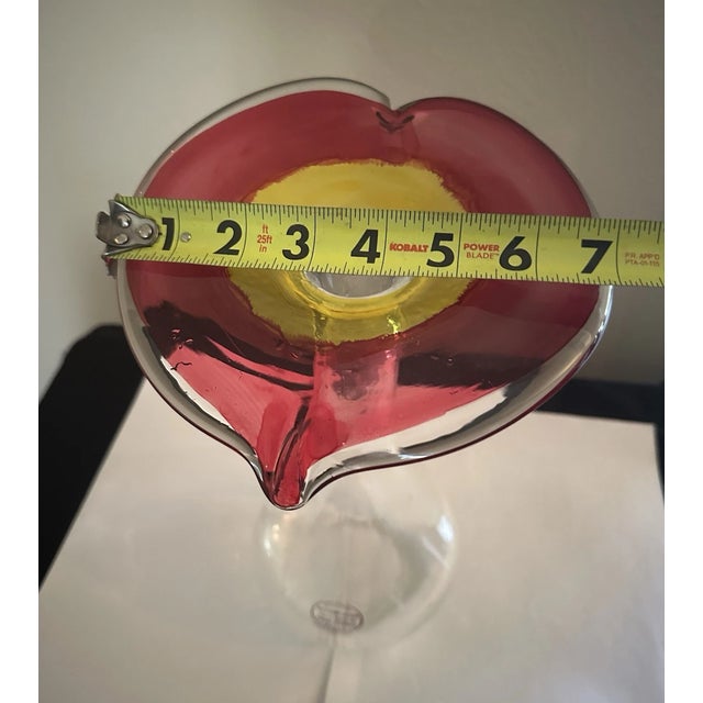 1990s Vintage Murano Art Glass, Jack in the Pulpit, Flower Vase For Sale - Image 5 of 5