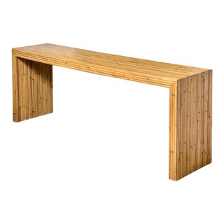 Mid-Century Italian Large Pencil Bamboo Console Table, C.1960 For Sale