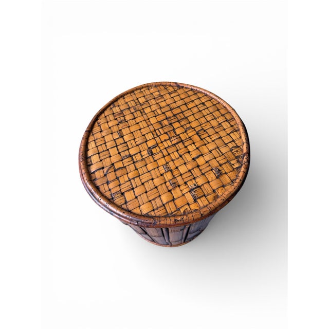Wood Vintage Bamboo Cabinet Side Table For Sale - Image 7 of 8