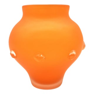 Large Art Deco Tango Glass Vase with Knobs by Carl Hosch, Haida, 1920 For Sale