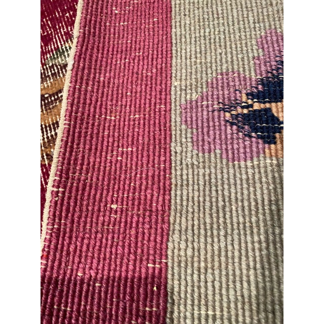 Red Antique Chinese Hand-Knotted Rug - 8′10″ × 11′3″ For Sale - Image 8 of 12