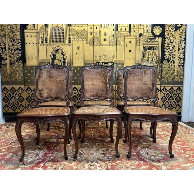Louis Xv Style Caned Chairs in Oak, Set of 6 For Sale - Image 10 of 10
