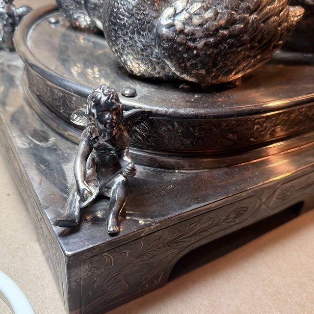 1875 the Barge of Venus Electroplate Centerpiece by Middletown Silver Plate Co. For Sale - Image 9 of 12