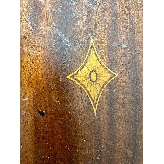 1800s Meriden Britannia Co. Mahogany Butler's Tray With Inlay For Sale - Image 9 of 12