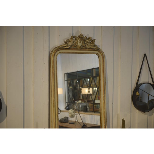Cream Antique Louis Philippe Mirror, 1800s For Sale - Image 8 of 11