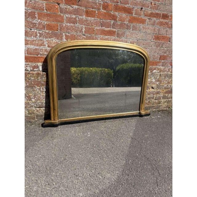 Glass Antique English Gilt Overmantle Mirror, 1800s For Sale - Image 7 of 7