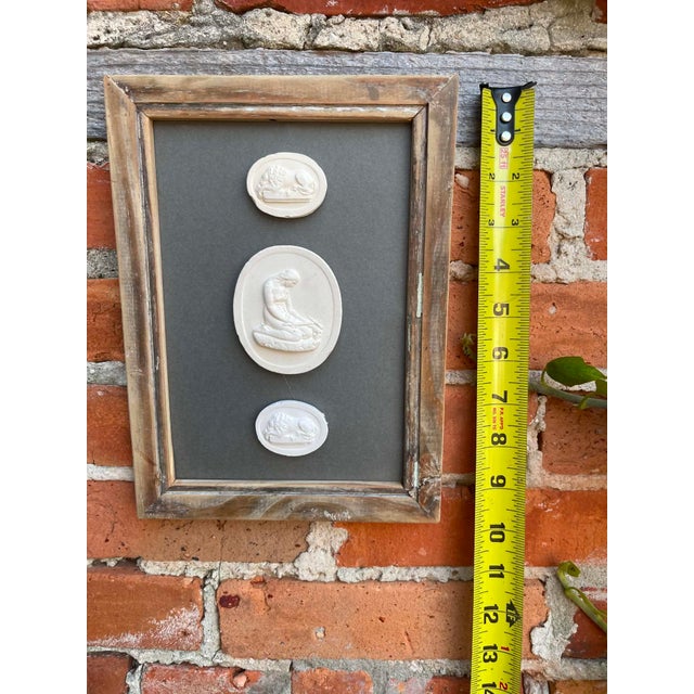 Italian Plaster Intaglios in 1880s Pine Frame For Sale - Image 6 of 6