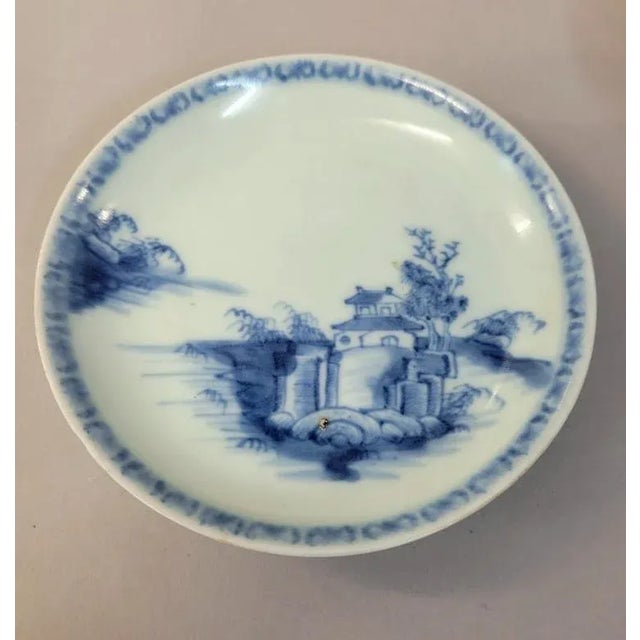 Blue Antique Blue and White Chinese Nanking Porcelain Tea Bowl & Saucer For Sale - Image 8 of 10