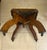 Antique, Oak With Spoon-Carvings, Victorian-Era or Eastlake Style Foot/Vanity Stool, Cabriole Legs, Centralized Drop-Pendant Under Seat, Circa 1890’s For Sale - Image 9 of 10
