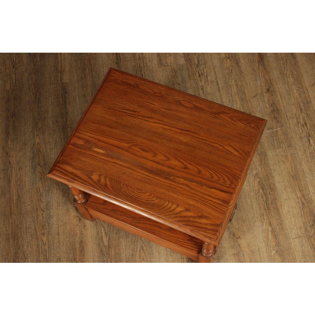 Pennsylvania House Solid Oak Two Tier End Table With Drawer For Sale - Image 13 of 18