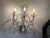 Hollywood Regency Pair of Crystal & Turquoise Beaded Three-Light Wall Sconces For Sale - Image 3 of 6