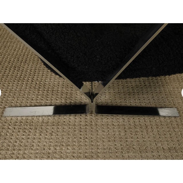 Vintage Mid-Century Milo Baughman Style Chrome Lounge Chair With Black Bouclé, 1970s For Sale - Image 17 of 18