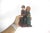 Green Vintage Hand Carved Painted Wood Man and Woman Folk Art Couple Figurines Carving, Shelf Decor For Sale - Image 8 of 12