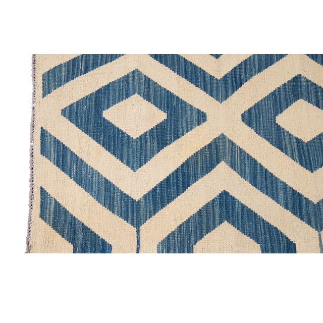 Doris Leslie Blau Vintage Geometric Light Beige Hand-Knotted Wool Rug For Sale - Image 13 of 17