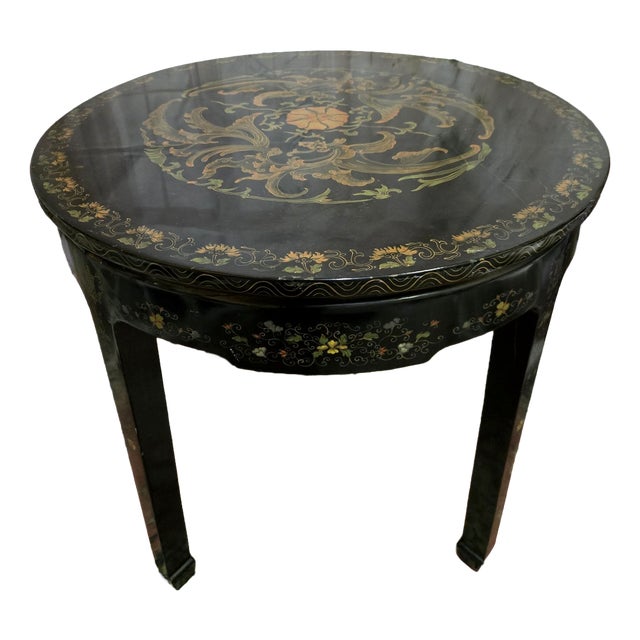 Asian Lacquered Side Table, 1930s For Sale