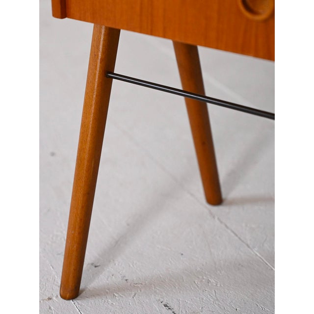 Scandinavian Teak Bedside Table, 1960s For Sale - Image 10 of 12