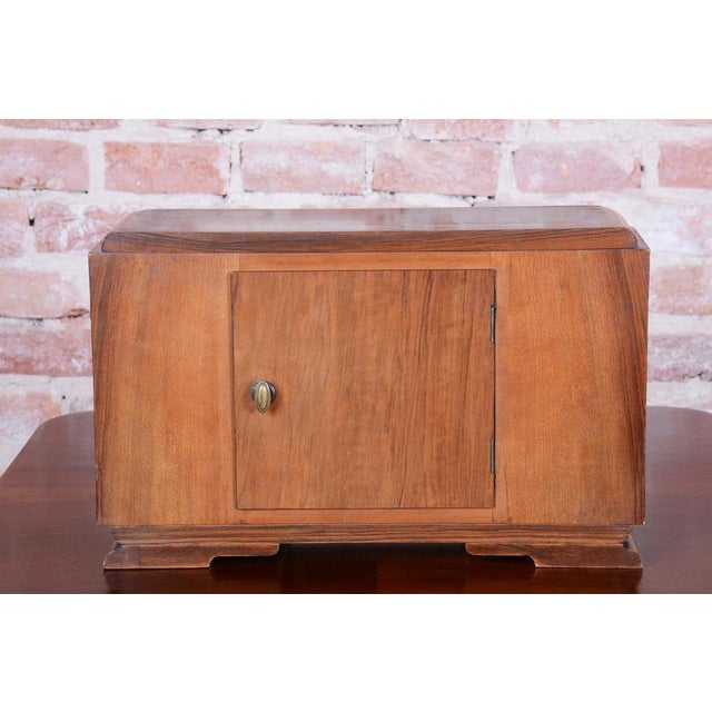 Brown Art Deco Table Clock in Walnut, Chrome, and Glass, Czech, 1920s For Sale - Image 8 of 13