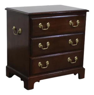 Vintage Georgian Mahogany Nightstand/3 Drawer Silver Chest