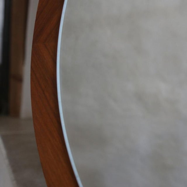 Scandinavian Glass and Teak Mirror, 1960s For Sale - Image 4 of 15