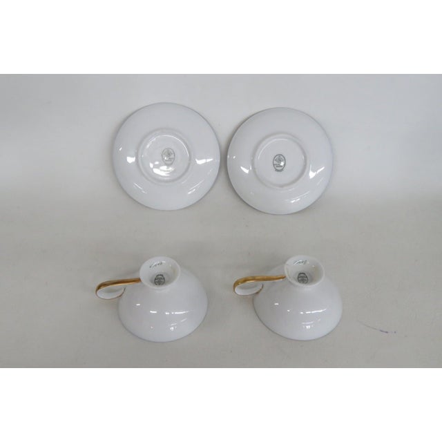 Mid 20th Century CM Hutschenreuther Germany Porcelain Cobalt Blue Gold Cups Saucers 4 pcs For Sale In Miami - Image 6 of 18