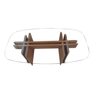 Gustav Gaarde Trekanten Oblong Teak and Glass Table For Sale