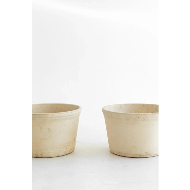 Vintage Cream Texas Clay Planters, Pair For Sale - Image 4 of 9