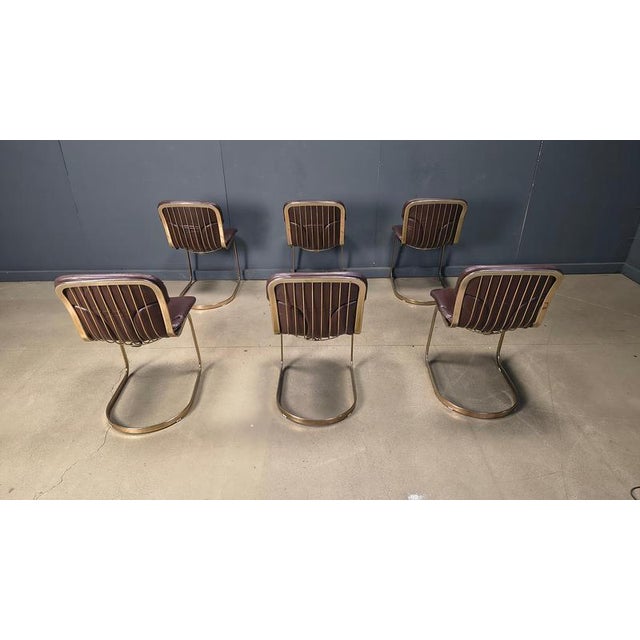 Animal Skin Vintage Dining Chairs in Leather from Cidue, 1970s, Set of 6 For Sale - Image 7 of 14