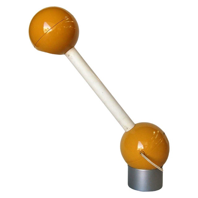 George Kovacs 1960s Yellow Double Ball Barbell Desk Table Lamp by George Kovacs, Unsigned For Sale - Image 4 of 10