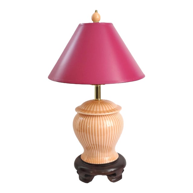 Lamp Pink Ginger Jar & Shade For Sale