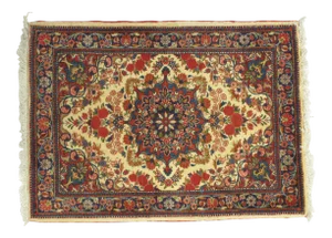 1990's Vintage Persian Sarouk Rug- 2′4″ × 3′2″