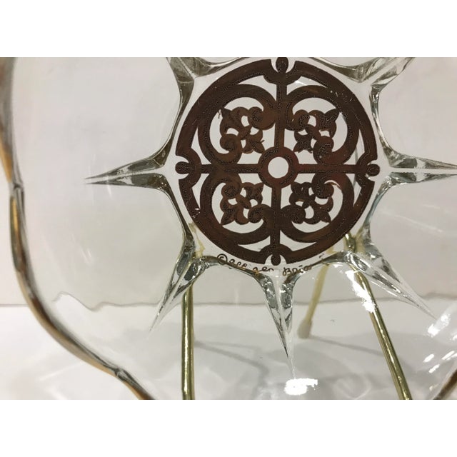 Vintage Georges Briard 2-Tiered Scalloped Serving Bowls With 22k Gold Decoration For Sale - Image 6 of 11