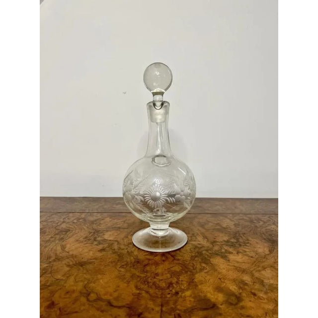 Antique Victorian Glass Ewer, 1880 For Sale - Image 4 of 5