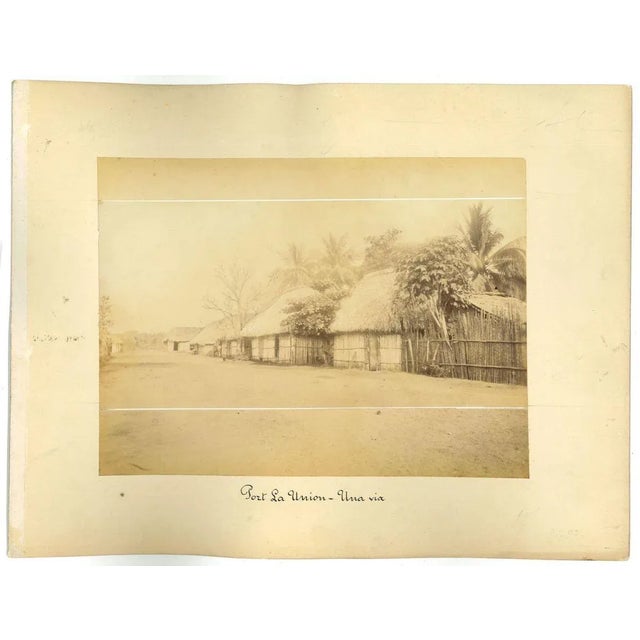 Ancient View of Puerto La Union, El Salvador - Vintage Print - 1880s For Sale - Image 3 of 3