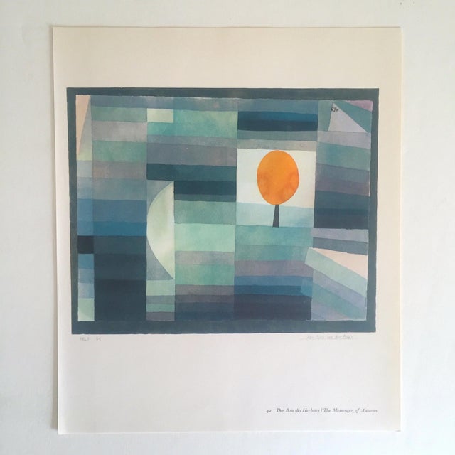 1960s Paul Klee Vintage 1969 Abstract Modernist Lithograph Print "The Messenger of Autumn " 1922 For Sale - Image 5 of 12